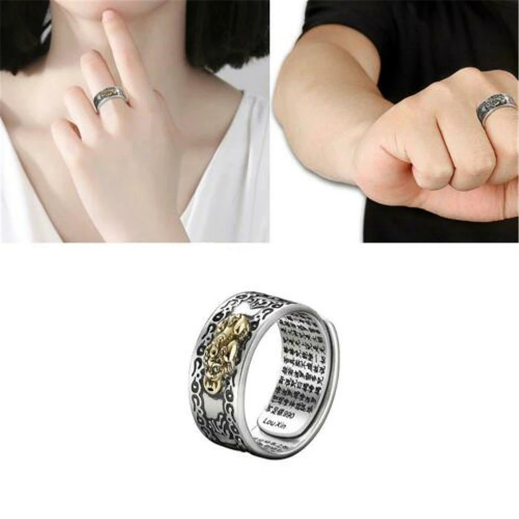 Anillo Ansiedad Pixiu Oro Sapo Corazu00f3n Sutra Anillo Fengshui