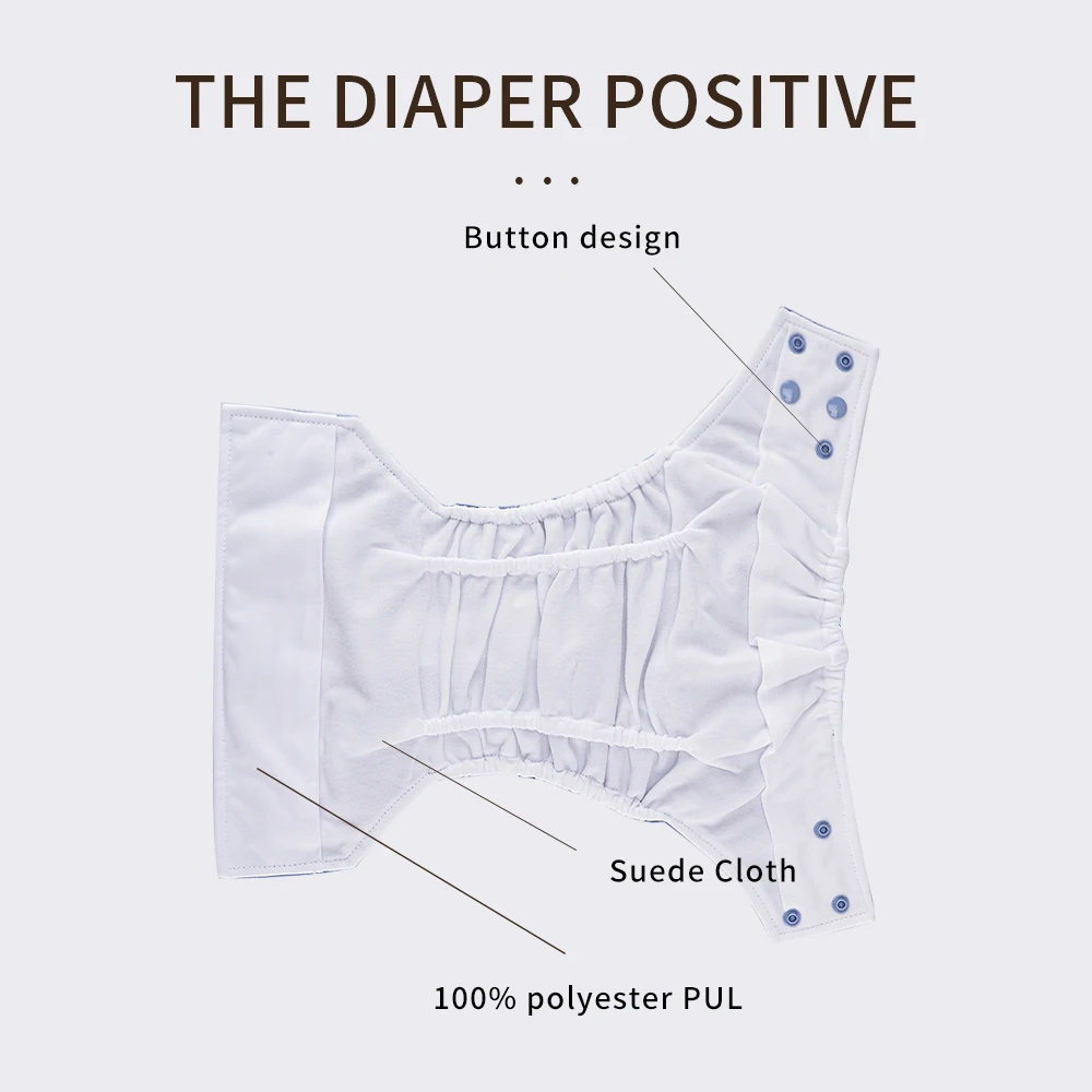 Waterproof Diapers 8-20kg Lager Diaper With 1 Insert Washable Nappy Plain&Print PUL Reusable Cloth Double Gussets Oversize for Big Baby