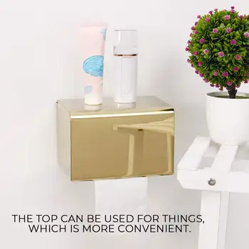 

Stainless Steel Bathroom Tissue Dispenser Wall-mounted Tissue Box Holder Waterproof for Paper Towel Toilet Paper Box