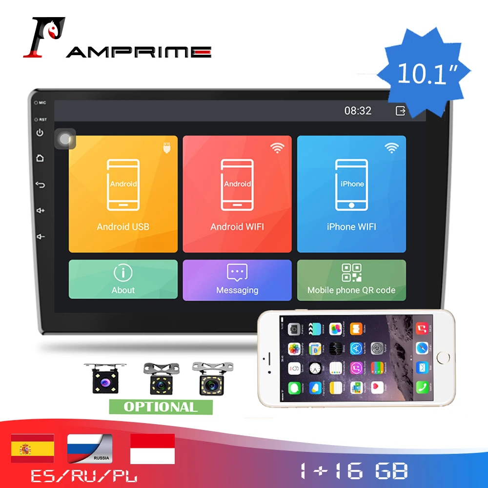 AMPrime 2Din Автомагнитола 10 1 &quotHD зеркальная связь Автомобильный мультимедийный