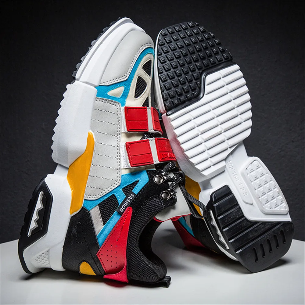 

men Running Shoes Cushioning Breathable Mesh Height Increasing INS Ulzza Harajuku Sneakers Outdoor Flats Walking Shoes