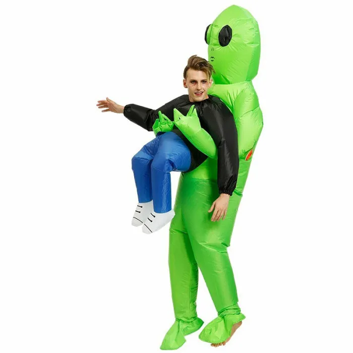 Зеленый Инопланетянин, несущий человеческий костюм, надувной Забавный костюм, косплей, вечерние костюмы на Хэллоуин TE889
