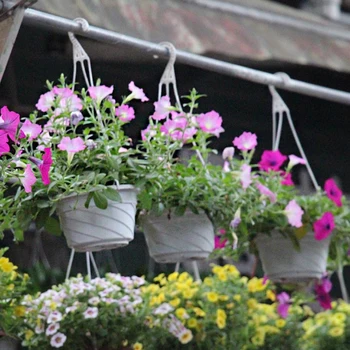 

Newly Flower Pot Home Garden Balcony Hanging Plant Pot Hook Basket Hanging Planter Flower Plant Pots TE889