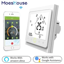 Controlador de temperatura de termostato inteligente WiFi para agua/calefacción eléctrica de suelo Agua/caldera de Gas funciona con Alexa Google Home
