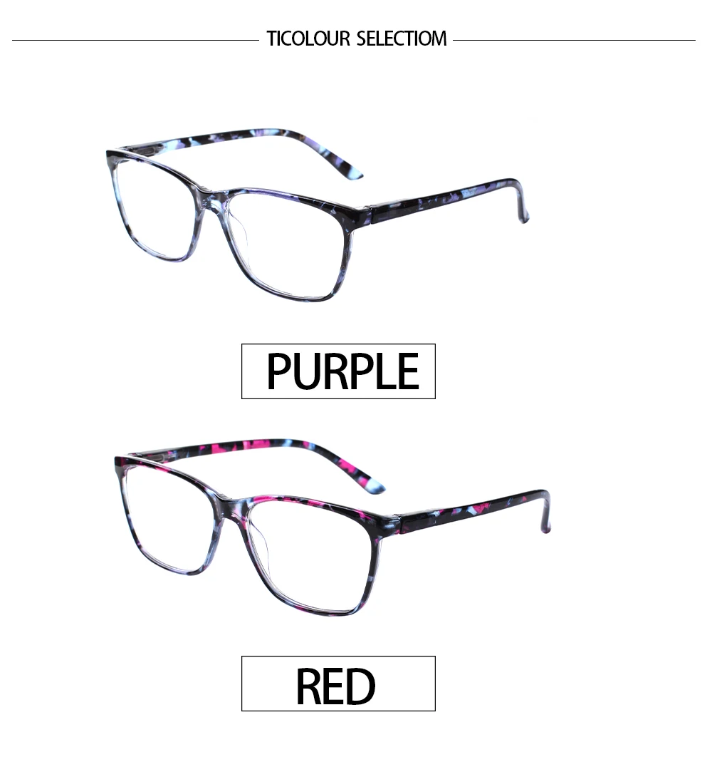 Henotin Comfortable Progressive Multifocal Reading Glasses Men's and Women's Spring Hinged Plastic Frame Eyeglasses 4