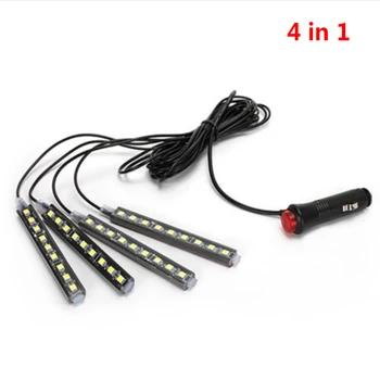 

New 9LED Car Interior Atmosphere Lights 4 in 1 Foot Light 5050SMD Ambient Lamp Decoration Light