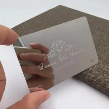 

Fashion metal business card china shiny mirror diamond metal vip card