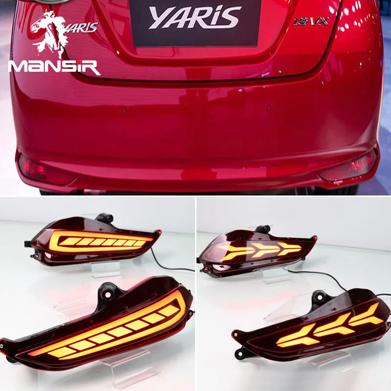 For Toyota Yaris 2017 2018 Car LED Rear Bumper Light Reflector Taillights Tail Lights Fog Lamp Auto Brake | Автомобили и