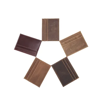 

TIDING Fashion Men‘s Leather Slim Wallet Card Holder Front Pocket Wallets Credit ID Pocket Thin