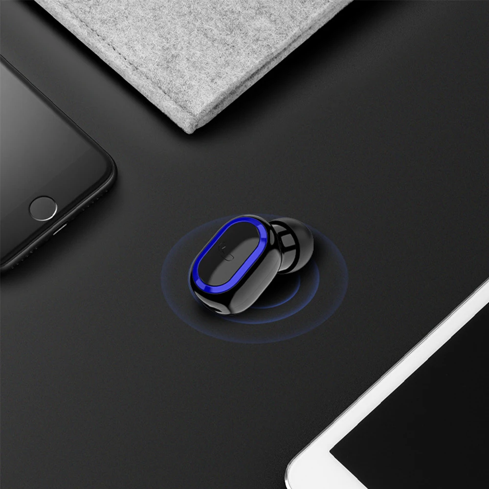 Черный Bluetooth наушники для мобильного телефона Bluetooth 5,0 гарнитура одиночные беспроводные наушники стерео наушники-вкладыши - Цвет: Черный