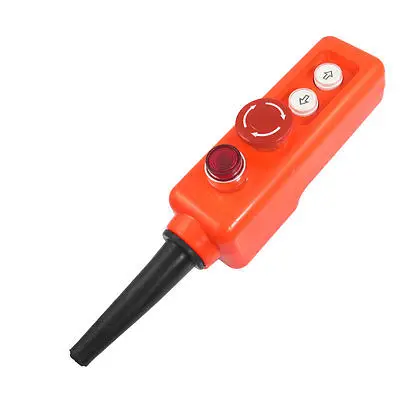 

Red Sign Emergency Stop Up Down Latching Light 24V Hoist Crane Pushbutton Switch