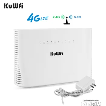 

KuWFi 4G Router SIM 1200Mbps 2.4G&5G Wireless Home WIFI Router Unlocked FDD/TDD With RJ45/RJ11 Port Up to 64 Wifi Users