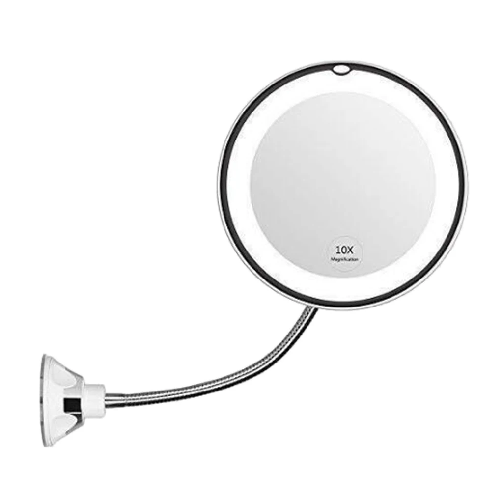 Flexible Gooseneck 10X Magnified Makeup Shaving Cordless Hotel Swivel Mirrors LED Bathroom Makeup Mirror Adjustable Mirror Flexible Gooseneck 10X Magnified Makeup Shaving Cordless Hotel Swivel Mirrors LED Bathroom Makeup Mirror Adjustable Mirror