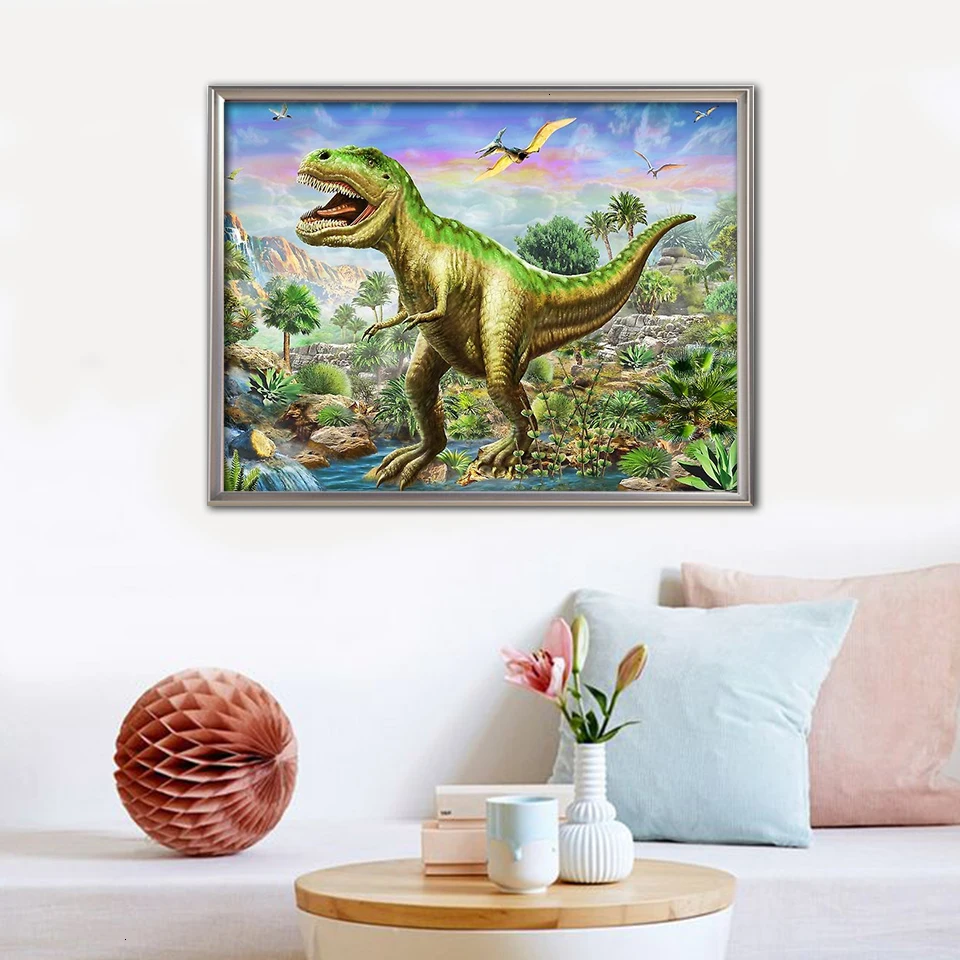 EverShine Алмазная картина динозавр полная квадратная Алмазная вышивка животные искусство рукоделия Алмазная мозаика украшения дома
