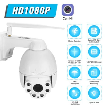 

OWSOO 1080P Wireless Security Camera WiFi IP Camera for Home Surveillance Pan Tilt 4X Digital Zoom Network CCTV Surveillance