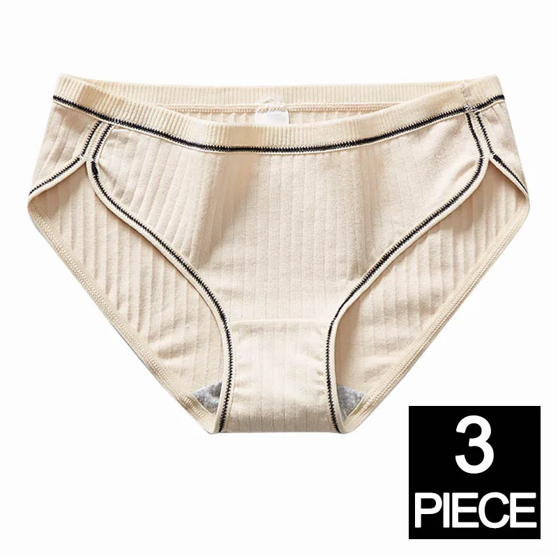 Cotton Panties For Women Seamless Briefs Underwear Sexy Underpants Solid Low-Waist Comfort Female Fashion Intimates XXL#D - Color: H 3pcs
