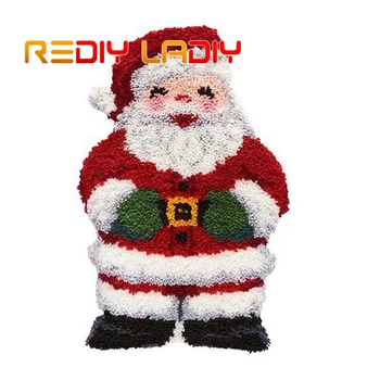 

Latch Hook Rug Kits Santa Cause Crocheting Floor Carpet Rug 100% Acrylic Yarn Cushion Mat DIY Carpet Christmas Decoration Gift