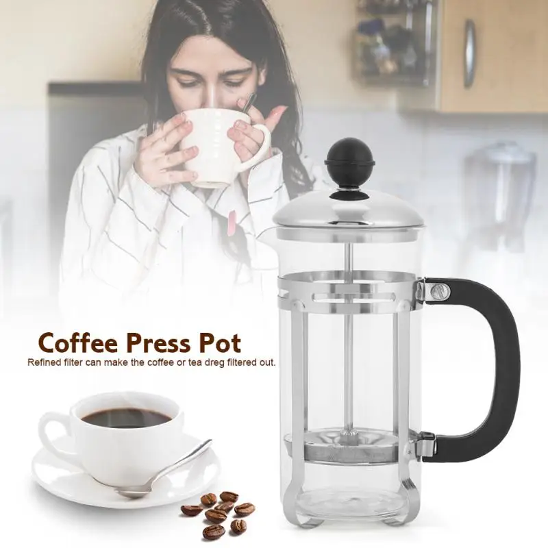 350 мл нержавеющая сталь стеклянный полый кофе французский фильтр кофейник кофе чайник пресс плунжер