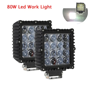 

Car Work Light Led 12/24V 80W 4D 4X4 Led Work Light Combo Spot Flood Offroad Driving Light Waterproof Boat Tractor Truck SUV ATV