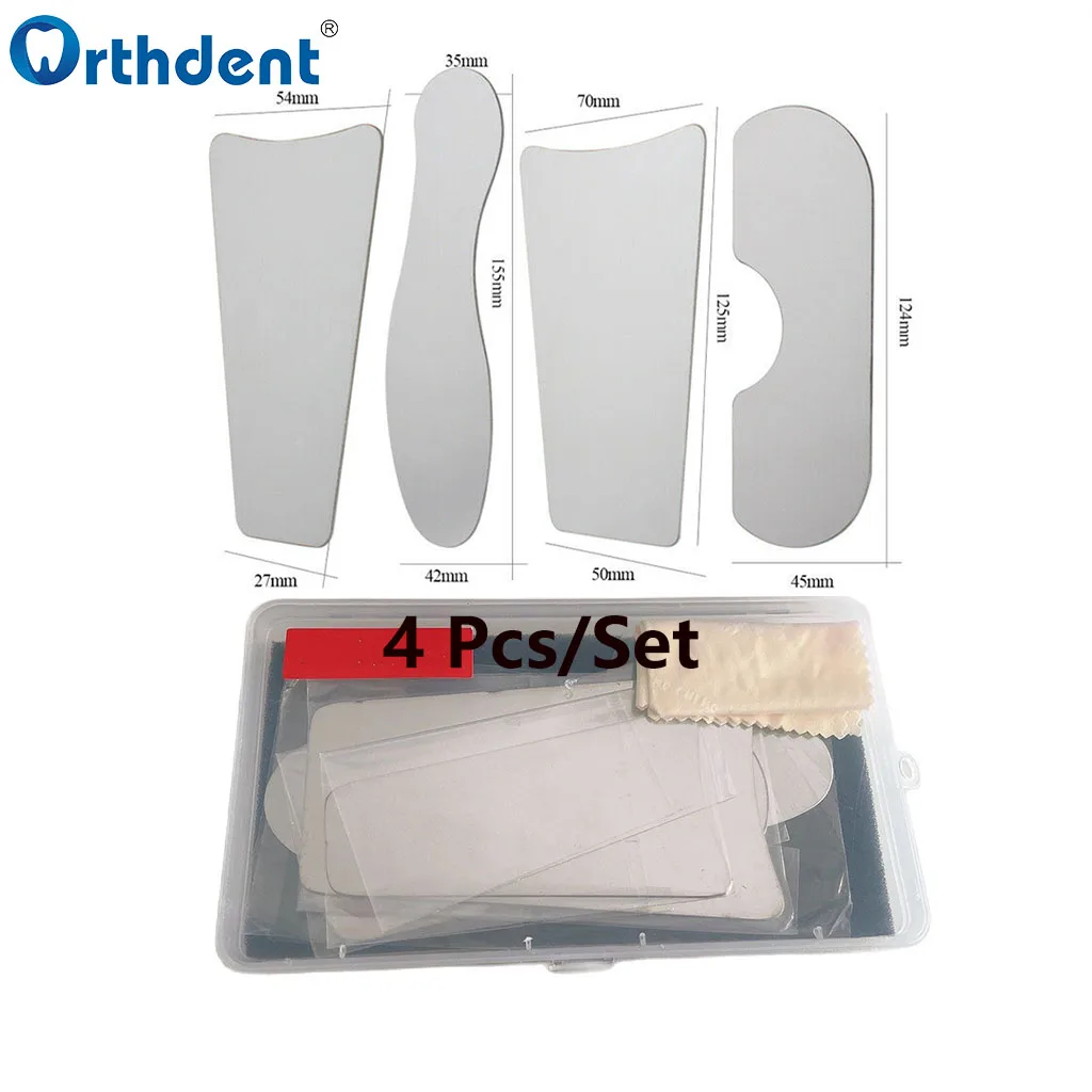 

4 Pcs/Set Dental Reflector Intraoral Photography Mirrors Oral Orthodontic Autoclavable Stainless Steel Double Side Mouth Mirror