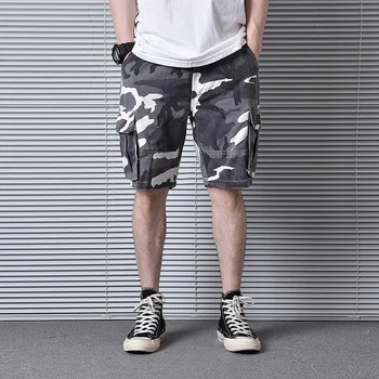 

2020 Newly Designer Fashion Men Short Jeans Camouflage Big Pocket Casual Cargo Shorts Men Loose Fit Summer Hip Hop Shorts Hombre