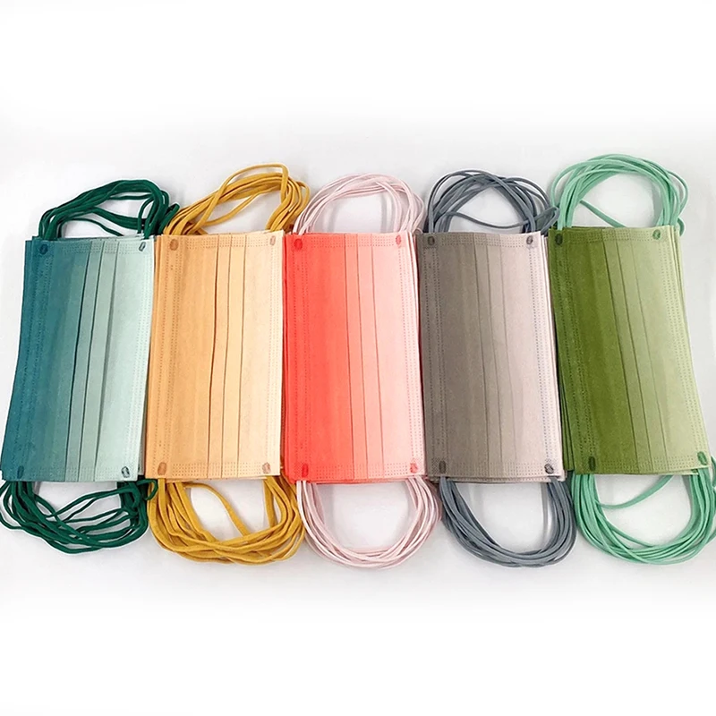 Adult Children Disposable Protective Mask 3 Layers Nonwoves Gradient Colors Anti-smog Dust-proof For Man Woman Kids | Аксессуары для