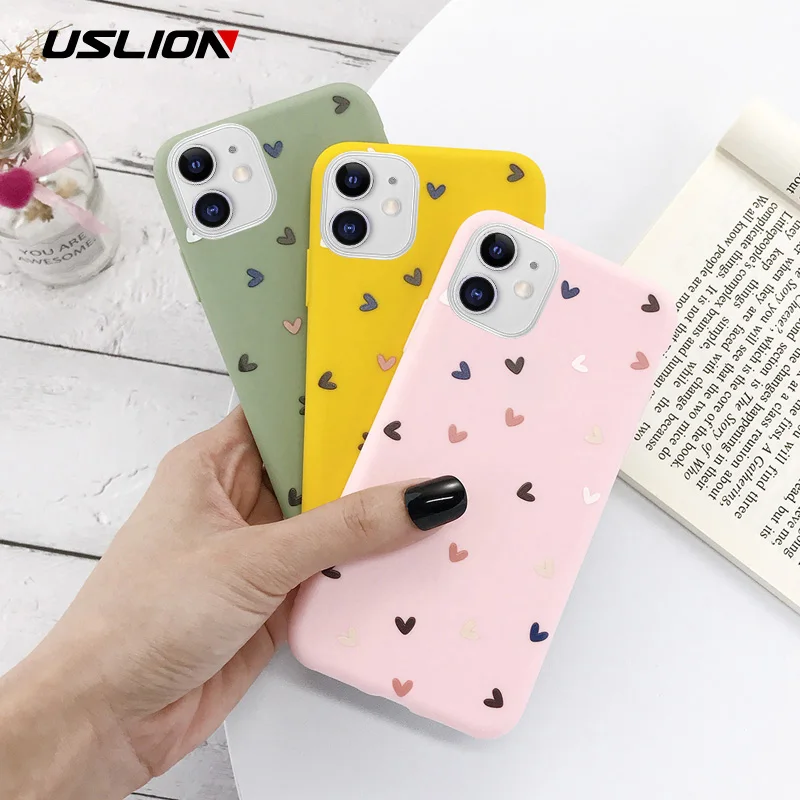 Чехол для телефона USLION iPhone 11 Pro Max X XS XR Xs мягкий силиконовый чехол ярких цветов с