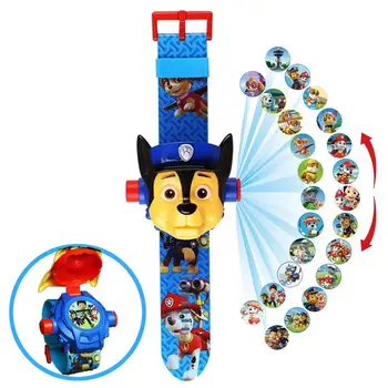 

Paw patrol party Digital Watch Projection 24 Style Cartoon patterns Time Clock Action patrulla Canina Toy Children Birthday Gift