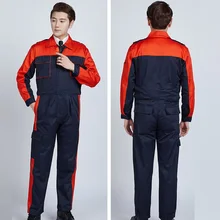 Размера плюс комбинезоны износостойкий Рабочий Комбинезон сварочный костюм модные контрастные комбинезоны различных цветов удобные пылезащитные униформы