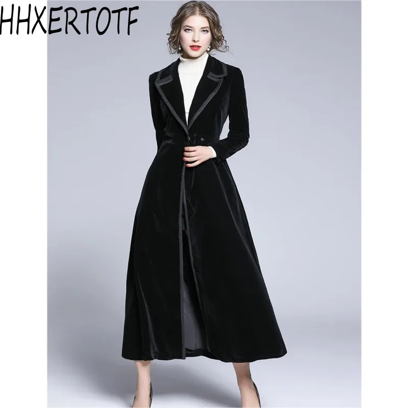 

2019 winter black Velvet coats and jackets women autumn female long jacket coat office work jacket for women clothes