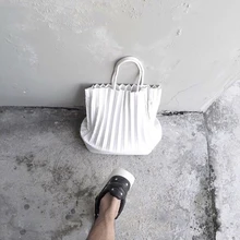 Angelatracy Новая Универсальная тайская однотонная Оригинальная дизайнерская брендовая ручная Складная дамская сумка на одно плечо сумка-ведро сумки для покупок