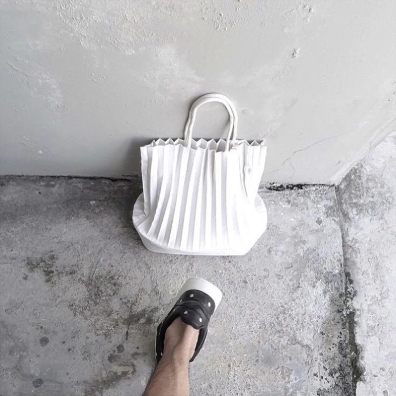 

Angelatracy 2019 New All-Match Thai Solid Original Designer Brand Hand Folded Handbag Single Shoulder Bucket Totes Shopping Bags