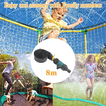 

Children's Summer Water Outdoor Sprinkler Trampoline Sprinkler Water Toy amusement for summmer cooling toy 8M
