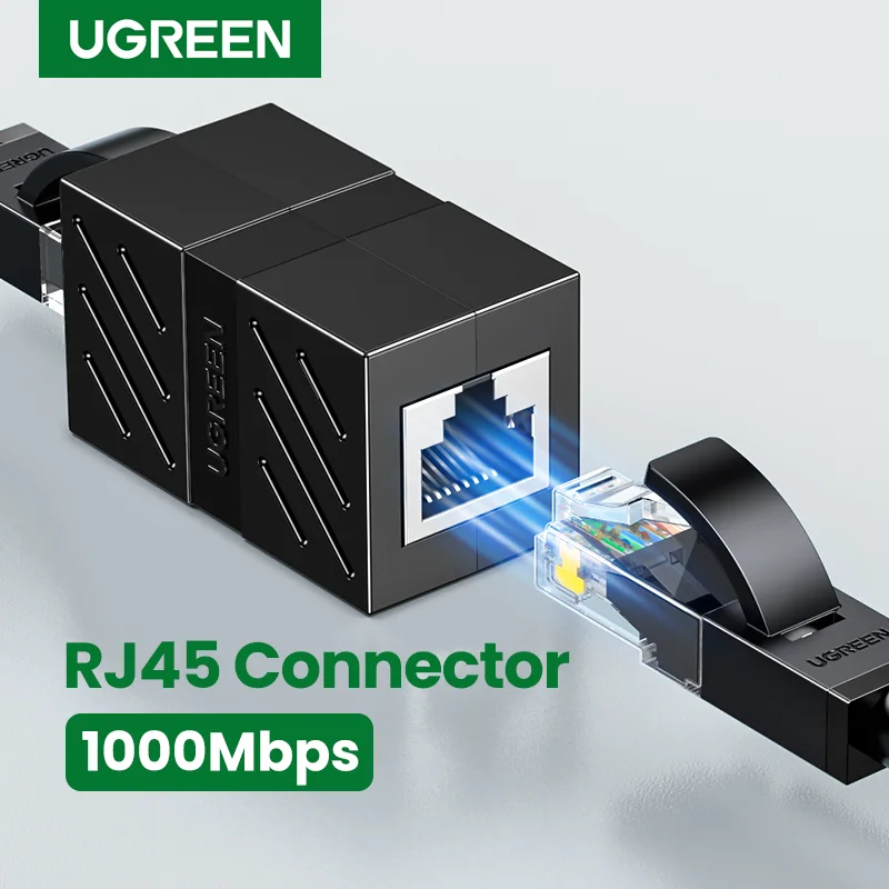 Ugreen-extensor de cabo de rede para ethernet adaptador fêmea para fêmea ucat7/6/5e
