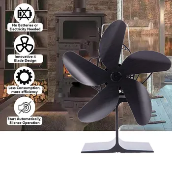 

Stove Fan Wood Stove Fans Fireplace Fan Heat Powered Fan With 4-Blade Home Burner Accessories ventilateur pour poele à bois e4