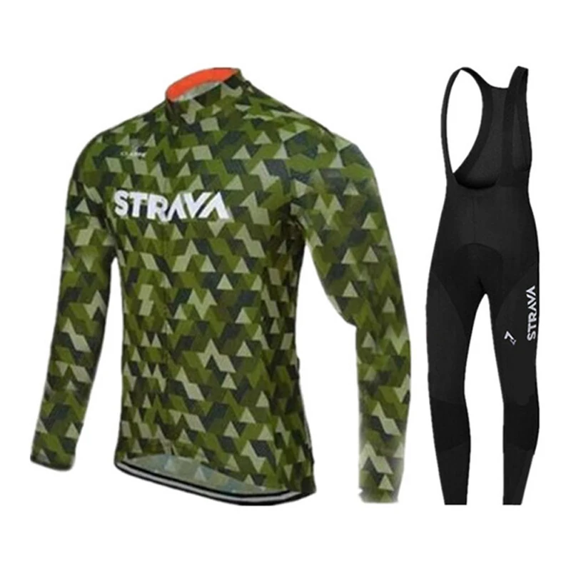 Strava Велоспорт Джерси Набор для мужчин Ropa Maillot Ciclismo с длинным рукавом Весна/Осень Одежда для велоспорта дышащий детский нагрудник брюки комплект