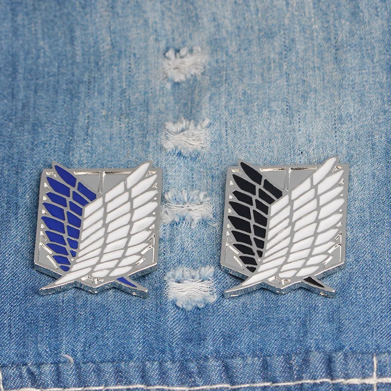 

Anime Singeki No Kyojin Attack on Titan Badge Pins Scout Regiment Logo Brooch Survey Corps Erwin Smith Cosplay Accessories