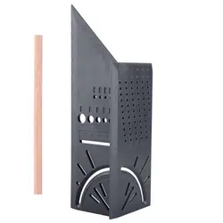 Règle carrée multifonctionnelle de 45 degrés à 90 degrés pour le travail du bois en 3D, jauge de Type d'arrêt, règle de Point d'arrêt, mesure d'angle, règle carrée 