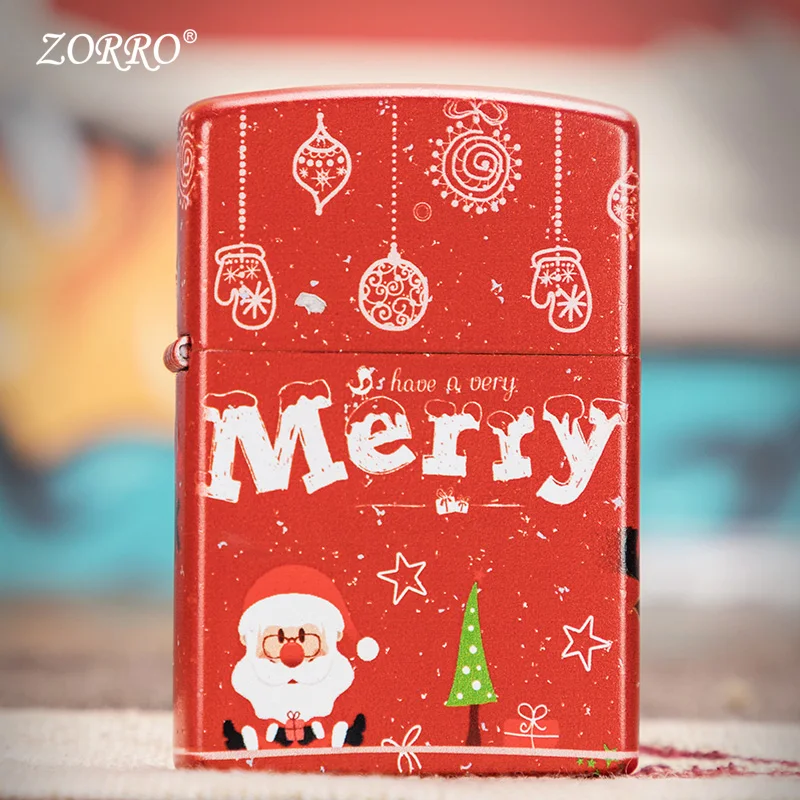 Zorro kerosene lighter Christmas gift grinding wheel creative personality Guochao color paint lighter wind proof for boyfriend