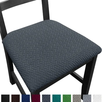 

Jacquard Spandex Dining Room Chair Seat Covers,Removable Washable Elastic Cushion Covers for Upholstered Dining Chair Banquet