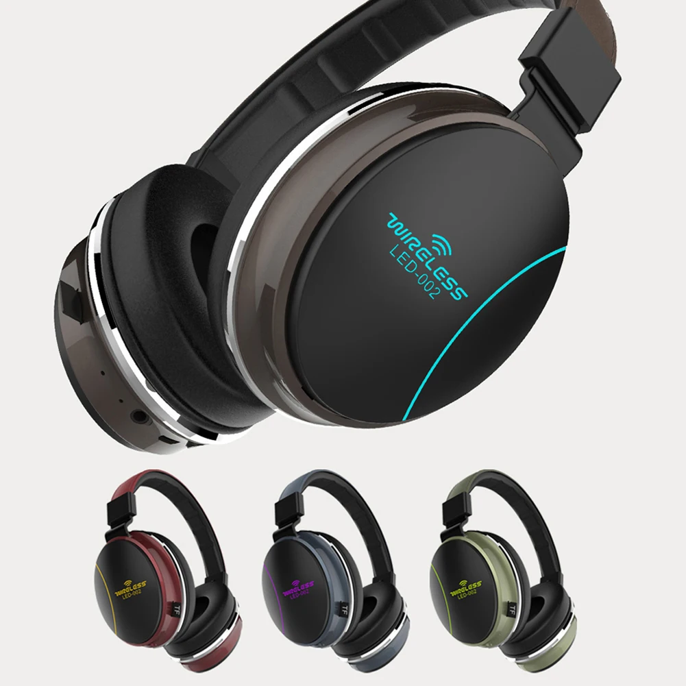 Складная Беспроводной наушники Bluetooth 5 0 Игровые с микрофоном светодиодный