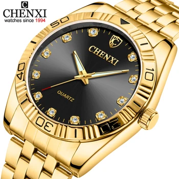 

Reloje Men Watch CHENXI Golden Quartz Watches Mens Luxury Brand Waterproof Sport Clock Relogio Masculino 2020 Fashion Wristwatch