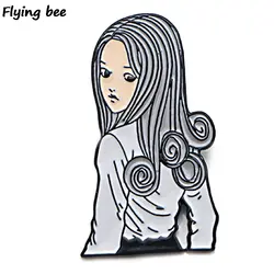 20 шт./лот Flyingbee Junji Ito булавка брошь и булавка Женская мода эмалированные шпильки значки значок на лацкан веселый рюкзак значки шляпные