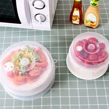 1pc Microwave Food Cover Plastic Ventilation Splash Protector Transparent Cover Safety Vents Kitchen Tools Household Accessories