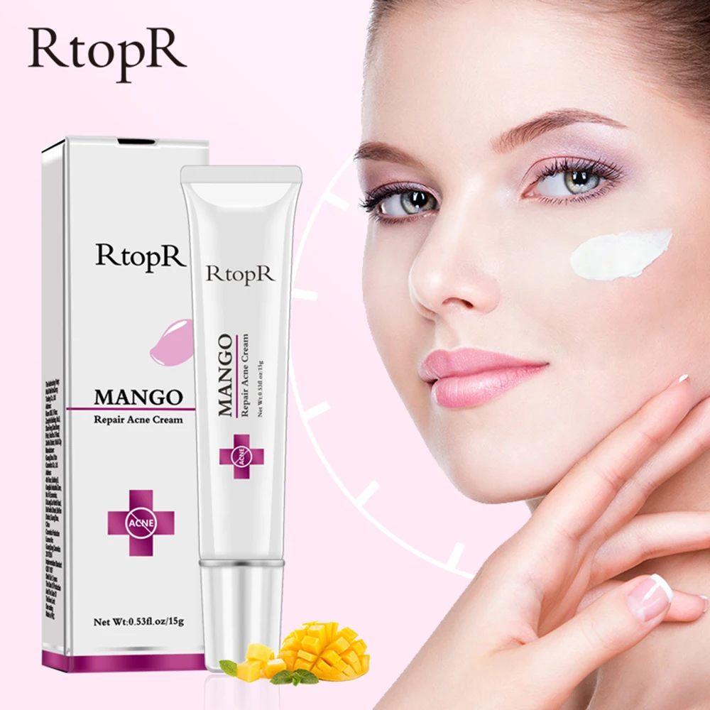 RtopR Mangifera Indica Repair Acne Cream 15 г анти Лечение шрамов, от угрей крем против угрей сужение пор отбеливание увлажняющий