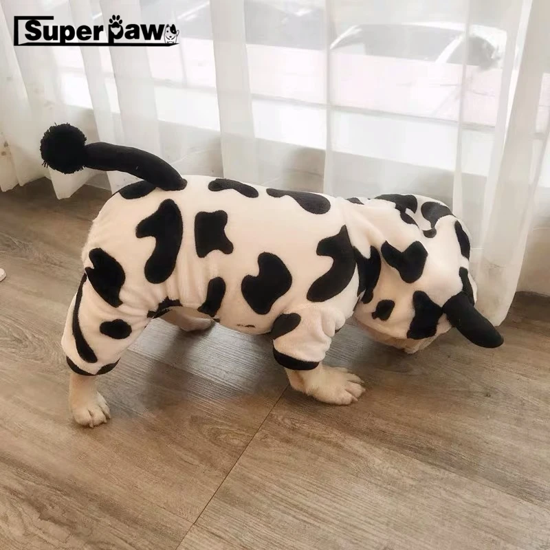 

Fashion Dog Hoodie Pet Dairy Cow Cattle Cosplay Clothes Coat For Small Medium Dogs French Bulldog Jacket Apparel Costume LDC12