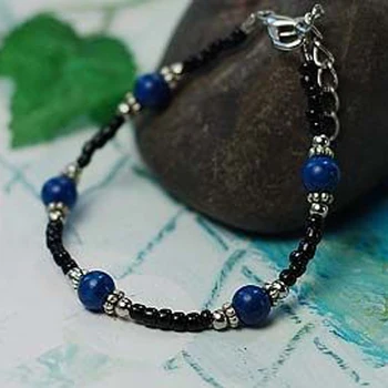 

Bohemian Exotic Blue Ball Beads Bracelet for Women Retro Vintage