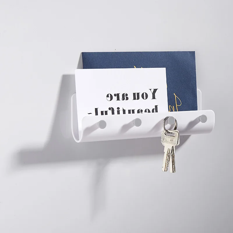 Scaffale Adesivo Scaffale Nordico Multiuso Potente Cucina Bagno Parete Corridoio Portico Senza Punzonatura Portachiavi Appeso A Parete Decor