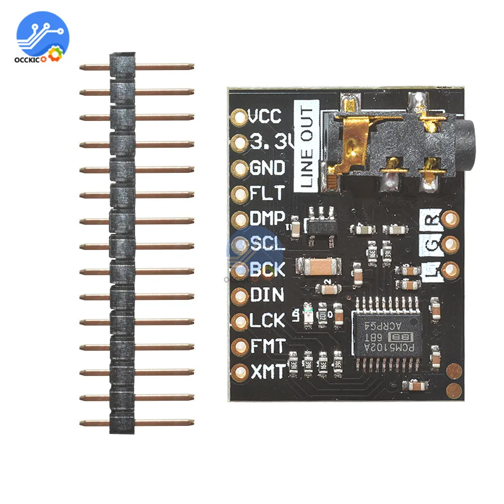 Raspberry Pi pHAT звуковая карта I2S интерфейс PCM5102 модуль DAC 24 битная плата со