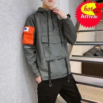 

Spring male jacket student Korean version casual loose wind hip hop baseball Hot Sale tops windbreaker Black Free shipping